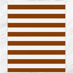 Horizontal Stripes - White and Brown Canvas 11  x 14 