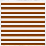 Horizontal Stripes - White and Brown Canvas 12  x 12 
