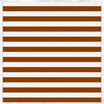 Horizontal Stripes - White and Brown Canvas 16  x 16 