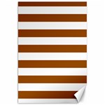 Horizontal Stripes - White and Brown Canvas 20  x 30 