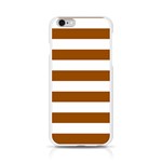 Horizontal Stripes - White and Brown Apple iPhone 6/6S Silicone Case (Transparent)