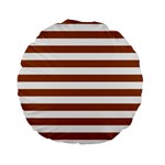 Horizontal Stripes - White and Brown Standard 15  Premium Round Cushion