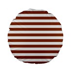 Horizontal Stripes - White and Brown Standard 15  Premium Flano Round Cushion