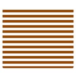 Horizontal Stripes - White and Brown Double Sided Flano Blanket (Small)