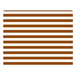 Horizontal Stripes - White and Brown Double Sided Flano Blanket (Large)