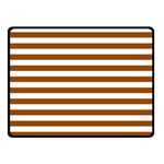 Horizontal Stripes - White and Brown Fleece Blanket (Small) (One Side)