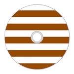 Horizontal Stripes - White and Brown CD Wall Clock