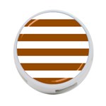 Horizontal Stripes - White and Brown 4-Port USB Hub (Two Sides)