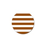 Horizontal Stripes - White and Brown Golf Ball Marker