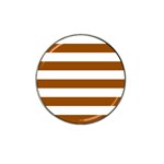 Horizontal Stripes - White and Brown Hat Clip Ball Marker