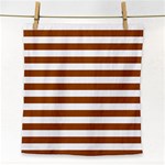 Horizontal Stripes - White and Brown Face Towel