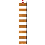 Horizontal Stripes - White and Brown Large Book Mark