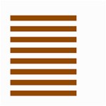 Horizontal Stripes - White and Brown Small Garden Flag (Two Sides)