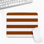 Horizontal Stripes - White and Brown Small Mousepad
