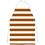 Horizontal Stripes - White and Brown Full Print Apron