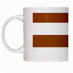 Horizontal Stripes - White and Brown White Mug