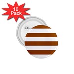 Horizontal Stripes - White and Brown 1.75  Button (10 pack)