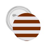 Horizontal Stripes - White and Brown 2.25  Button