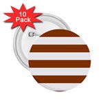 Horizontal Stripes - White and Brown 2.25  Button (10 pack)