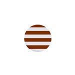 Horizontal Stripes - White and Brown 1  Mini Magnet