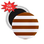 Horizontal Stripes - White and Brown 2.25  Magnet (100 pack)