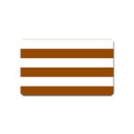 Horizontal Stripes - White and Brown Magnet (Name Card)