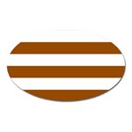 Horizontal Stripes - White and Brown Magnet (Oval)