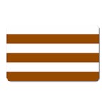 Horizontal Stripes - White and Brown Magnet (Rectangular)