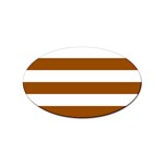 Horizontal Stripes - White and Brown Sticker Oval (10 pack)