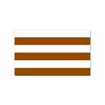 Horizontal Stripes - White and Brown Sticker (Rectangular)