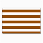 Horizontal Stripes - White and Brown Postcard 4 x 6  (Pkg of 10)