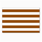 Horizontal Stripes - White and Brown Postcard 5  x 7 