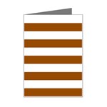 Horizontal Stripes - White and Brown Mini Greeting Card