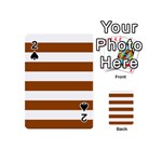 Horizontal Stripes - White and Brown Playing Cards 54 (Mini)