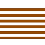 Horizontal Stripes - White and Brown Birthday Cake 3D Greeting Card (7x5)