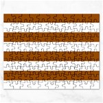 Horizontal Stripes - White and Brown Jigsaw Puzzle (Rectangular)