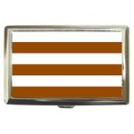 Horizontal Stripes - White and Brown Cigarette Money Case
