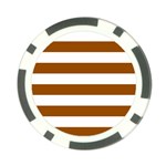 Horizontal Stripes - White and Brown Poker Chip Card Guard