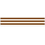 Horizontal Stripes - White and Chocolate Brown Flano Scarf (Large)