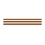 Horizontal Stripes - White and Chocolate Brown Flano Scarf (Mini)