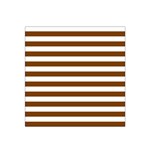 Horizontal Stripes - White and Chocolate Brown Satin Bandana Scarf