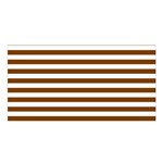 Horizontal Stripes - White and Chocolate Brown Satin Shawl