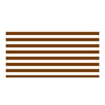 Horizontal Stripes - White and Chocolate Brown Satin Wrap