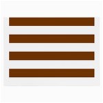 Horizontal Stripes - White and Chocolate Brown Large Glasses Cloth