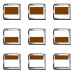 Horizontal Stripes - White and Chocolate Brown Mega Link Italian Charm (9 pack)