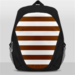 Horizontal Stripes - White and Chocolate Brown Backpack Bag
