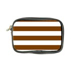 Horizontal Stripes - White and Chocolate Brown Coin Purse