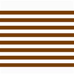 Horizontal Stripes - White and Chocolate Brown Collage 8  x 10 