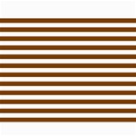 Horizontal Stripes - White and Chocolate Brown Collage 11  x 14 