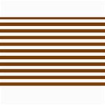 Horizontal Stripes - White and Chocolate Brown Collage 12  x 18 
